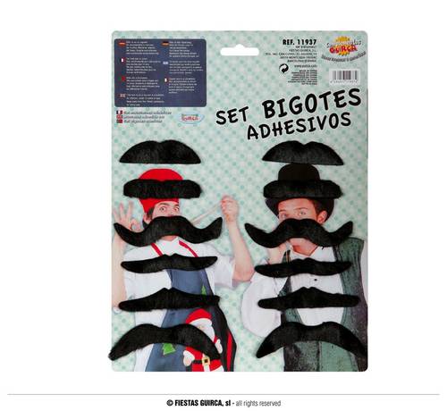 Bag: 10 Assorted Black Moustaches