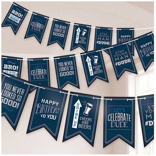 Happy Birthday Man Pennant Banner