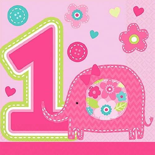 1st Bday Pink Elephant Tissue