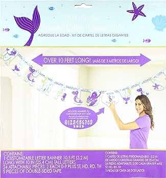 Mermaid Wishes Jumbo Letter Banner