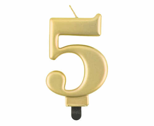 Birthday Candle Number 5,  gold
