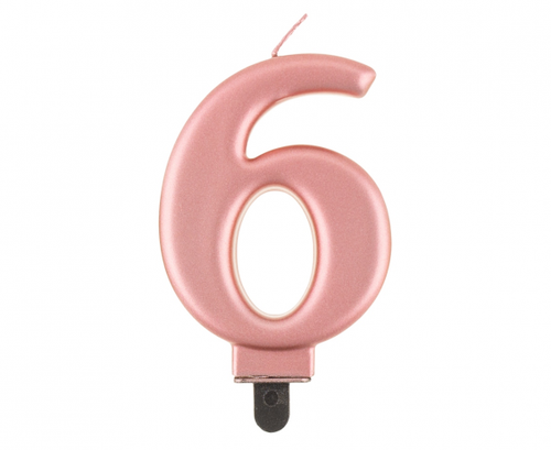 Birthday Candle Number 6,  rosegold