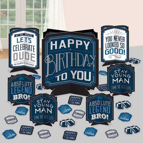 Happy Birthday Man Centerpiece Yable Decorating Kit