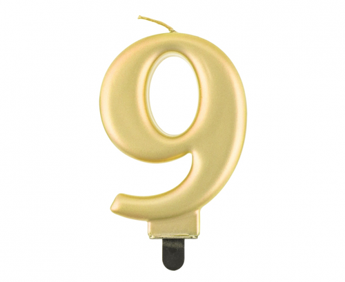 Birthday Candle Number 9,  gold