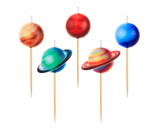 Pick candles Planets, 5 pcs