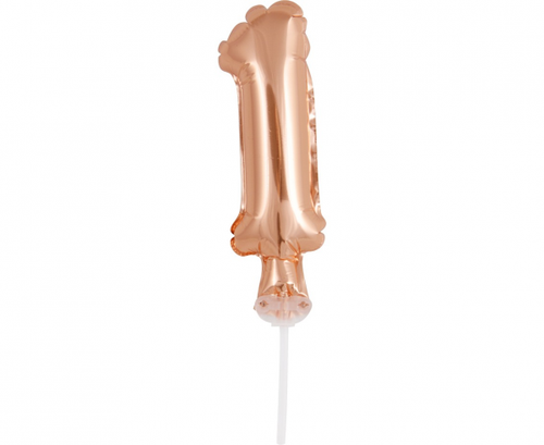 Foil Cake Decoration Number 1, rose-gold
