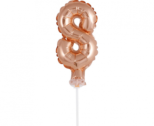Foil Cake Decoration Number 8, rose-gold