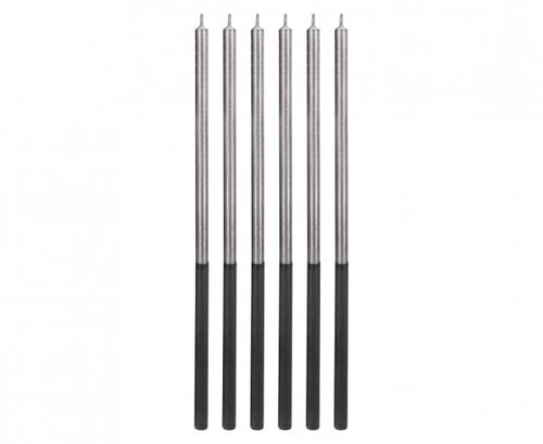 Birthday candles Platinum, Silver, 6 pcs.