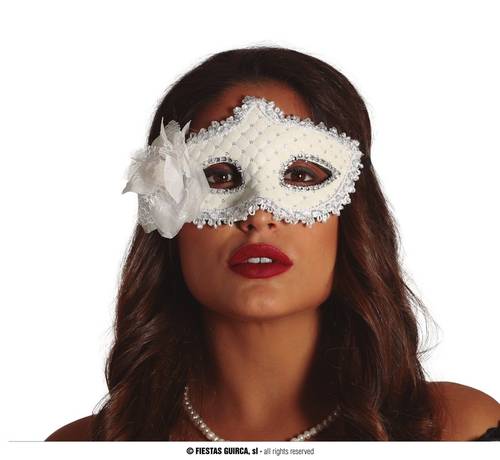 White Mask With Flowers