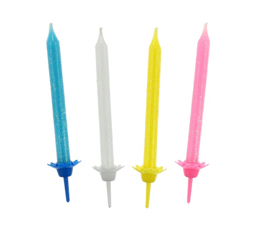 Glitter Birthday candles, 24 pcs