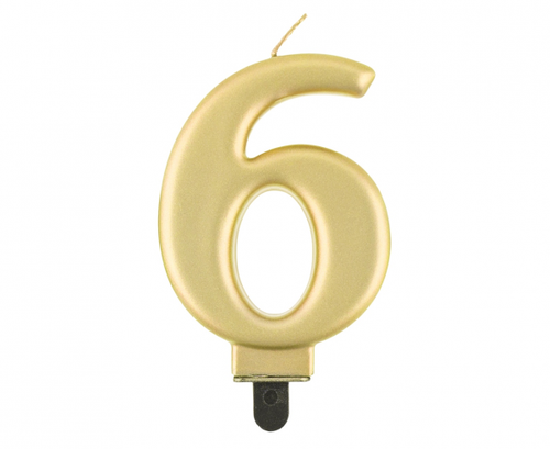Birthday Candle Number 6,  gold