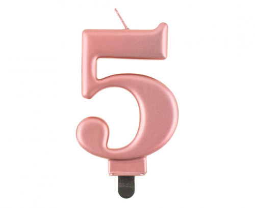 Birthday Candle Number 5,  rosegold