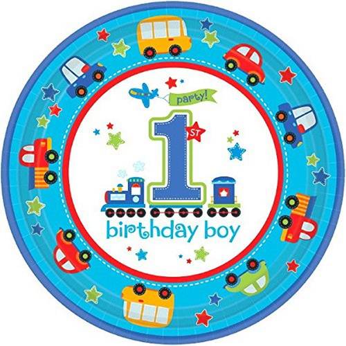 1st Bday Plate Car Blue