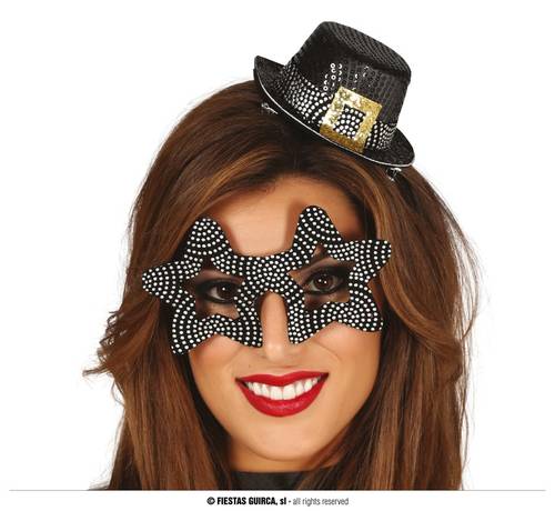 New Year'S Eve Silver Set Hat And Glasse