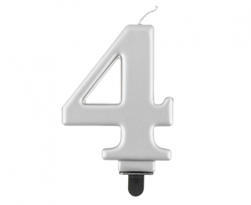 Birthday Candle Number 4,  silver