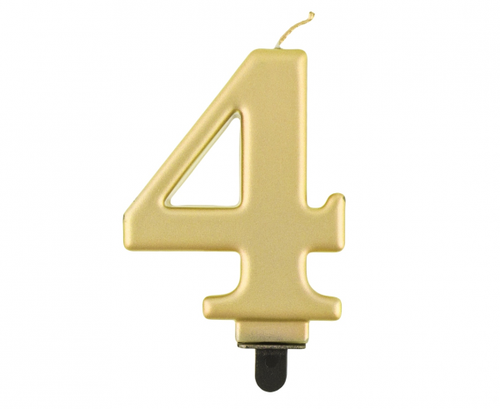 Birthday Candle Number 4,  gold