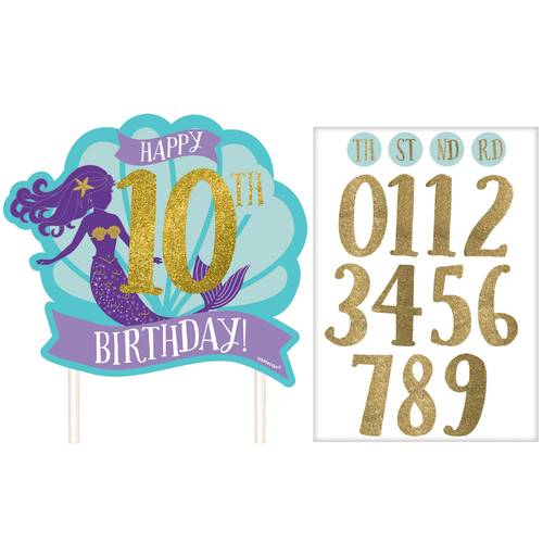 Mermaid Wishes Customizable Cake Topper