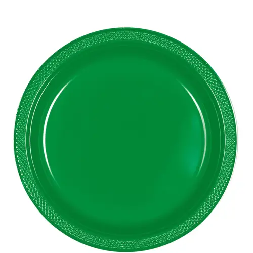 Festive Green Plastic Plate 