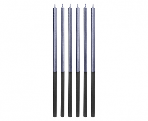 Birthday candles Platinum, Blue, 6 pcs.