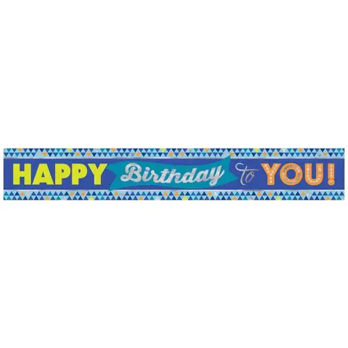 True Blue Birthday Banner Foil 