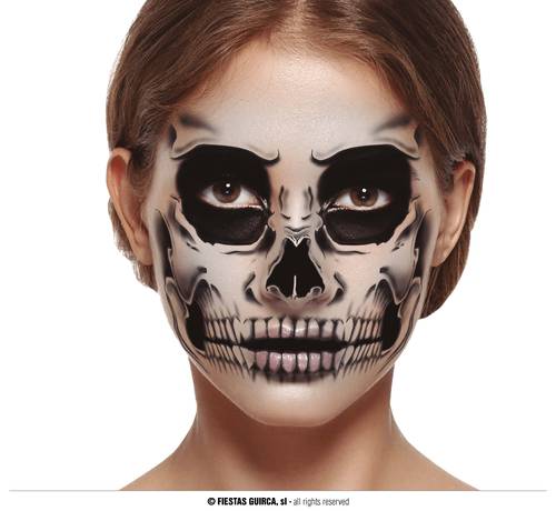 Face Skeleton Tattoo 30X 14 Cm
