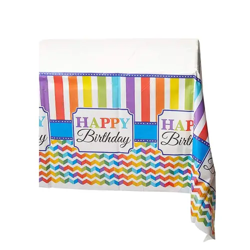 Bright Birthday Plastic Tablecover