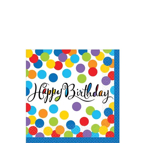 Confetti Bash Beverage Tissues 36Pcs