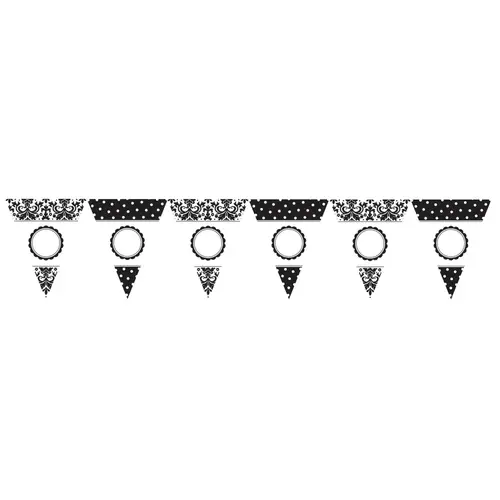Black Personalized Pennant Banner 24Pcs