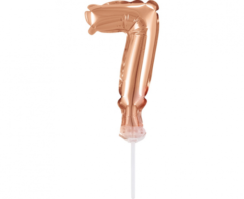 Foil Cake Decoration Number 7, rose-gold