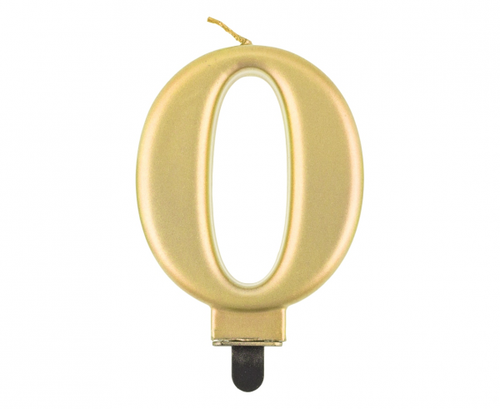 Birthday Candle Number 0,  gold
