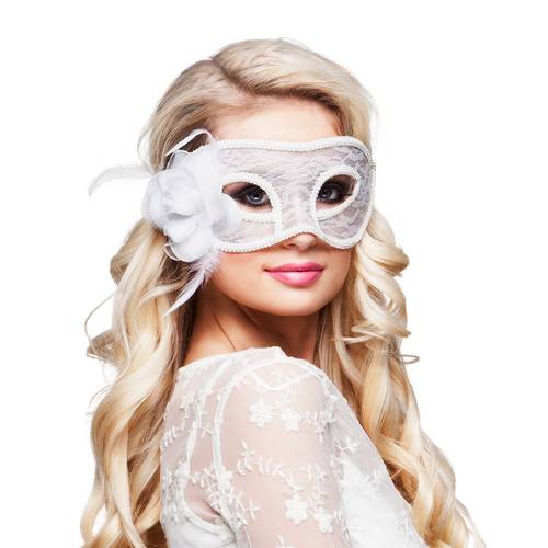 Lace eye mask Mystique white
