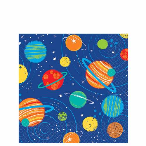 Blast Off Birthday Beverage Napkin
