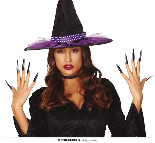 10 Black Nails With Adhesive