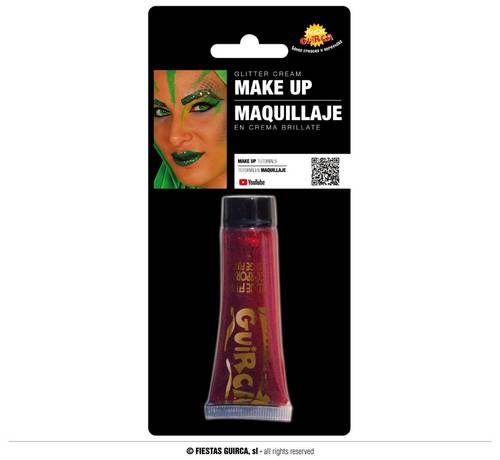Glitter Make-Up Tube, Creme 20Ml, Red