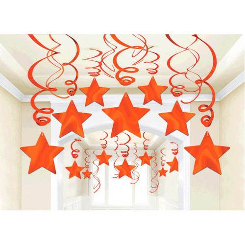 Orange Shooting Star Swirl Decorations 