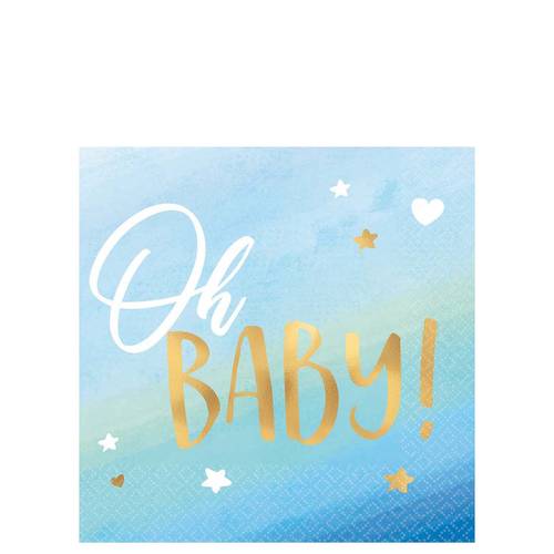 Oh Baby Boy Hot Stamped Beverage Napkin