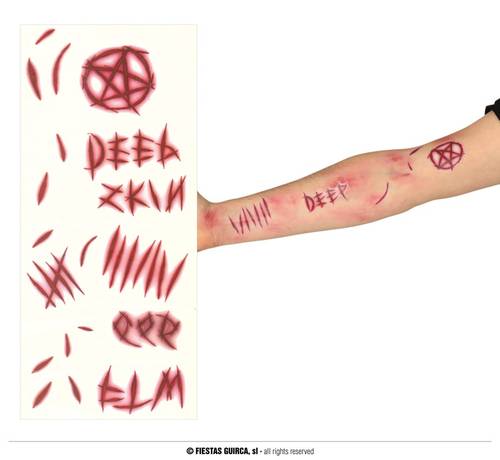 Demon Scar Face Tattoo