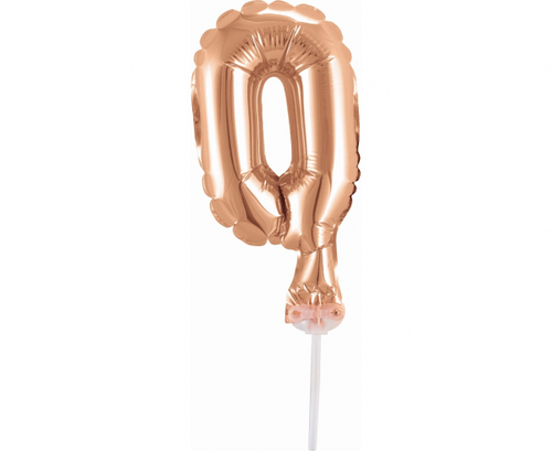 Foil Cake Decoration Number 0, rose-gold