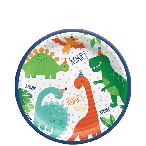 Dino-Mite Party Round Plates 