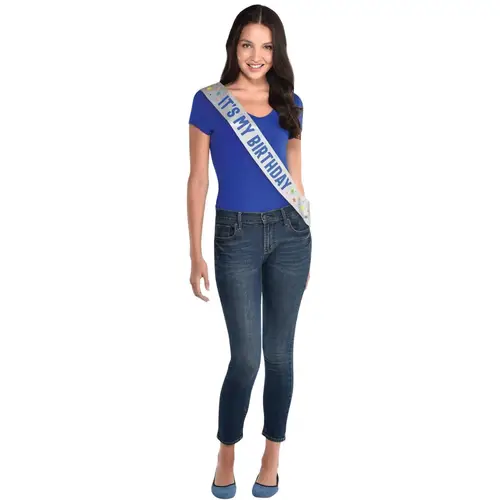 Primary Birthday Sash -Satin