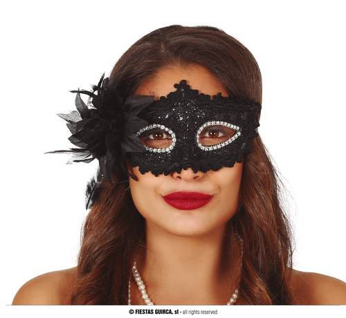 Black Mask With Flowers