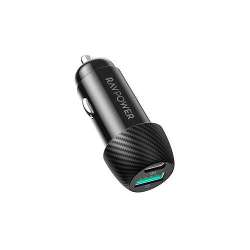 شاحن سيارة  RAVPOWER  بمنفذ Type C ومنفذ USB بقوة 49W