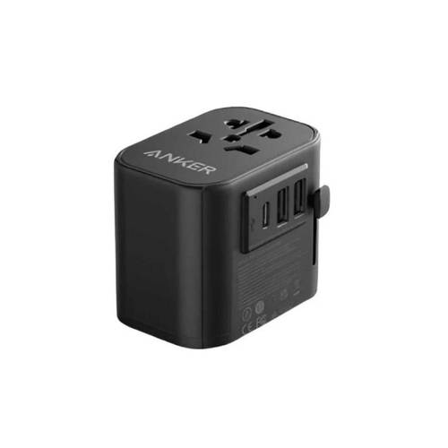 رأس جداري Anker  لسفر بمنفذ طاقة ومنفذين USB ومنفذ Type C بقوة 30 واط