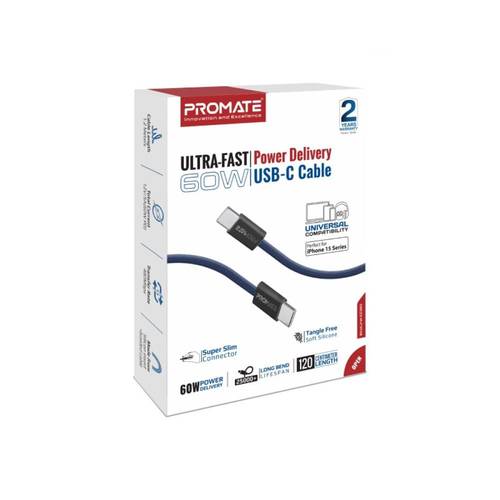 كيبل اسود PROMATE ECOLINE TC-TC 60W 1.2M