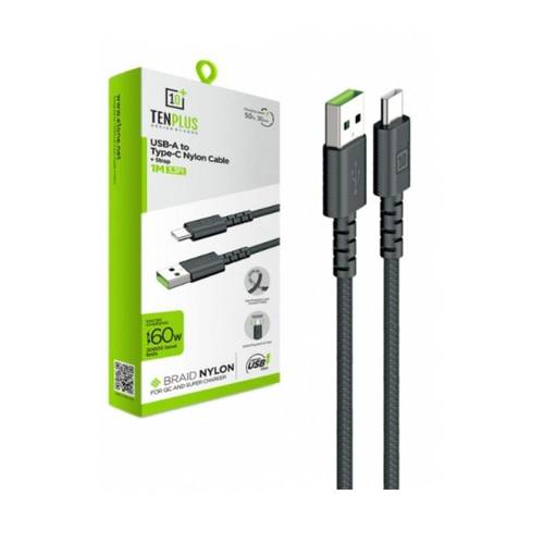 كيبل شحن سريع USB & Type C  بقوة 60W بطول 1 متر من +10 TENPLUSر
