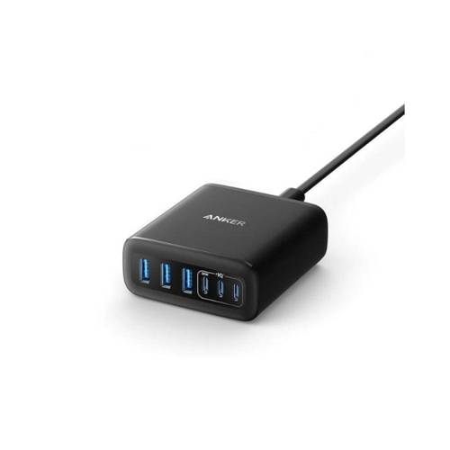 منصة شحن Anker بقوة 112W ب 3منافذ USB و 3 منافذ Type C