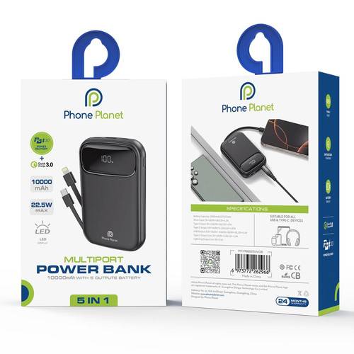 باور بانك 5*1 10000MAH PHONE PLANT PP-PB22.5W06