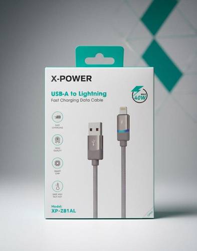 كيبل قماش XP-Z81AL X-POWER IP-USB 40W