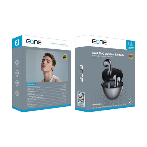 سماعة بلوتوث اسود EONE BUDS 5 E12030108