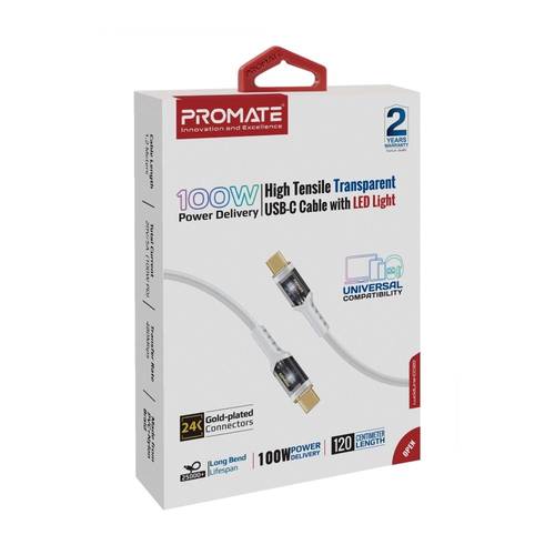 كيبل ابيض LUCIDLINE 1.2M 100W PROMATE